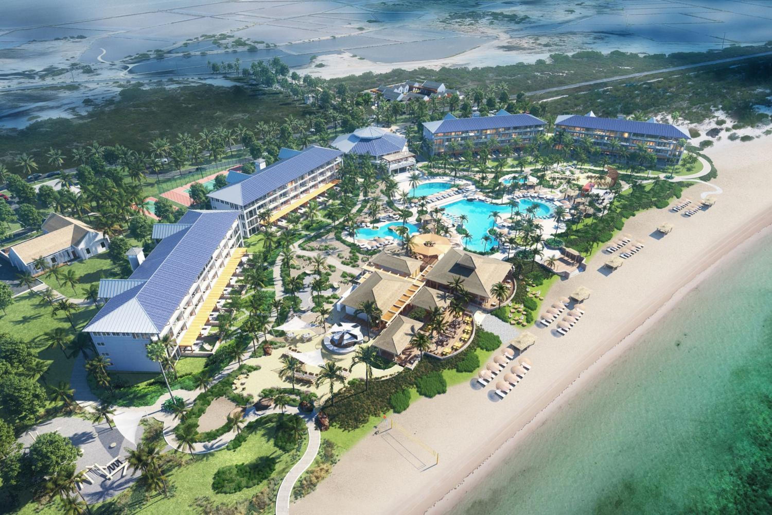 The pool and coastline at Salterra, a Luxury Collection Resort & Spa, South Caicos
